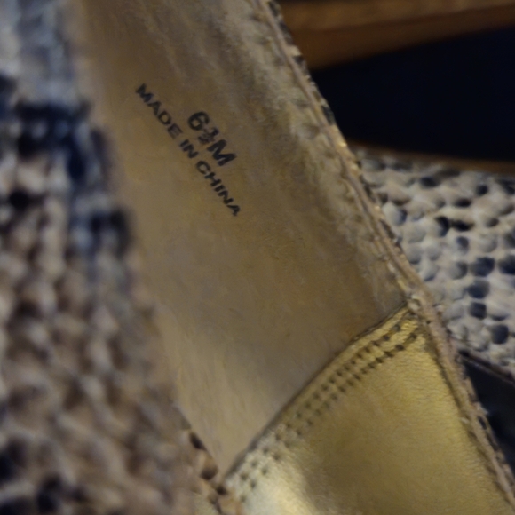 Lulu Townsend Snakeskin Pattern Peep Toe Platform Heels - Size 6.5 - Picture 4 of 7